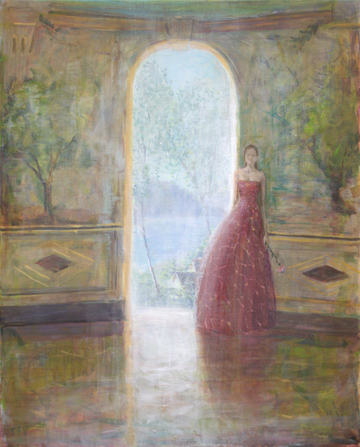 Je vous avais donné rendez-vous au petit belvédère, la "folie" où je vous écrivais si souvent. Devant cette lumière, je fus muet, hors de toute mesure. Qu’est ce qui se donne ainsi d’un cœur à l’autre? François Pagé Peinture originale à vendre