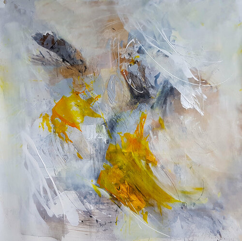 Variations on grays and Indian yellows, 1 von Gabi Ger, Malerei kaufen auf Singulart