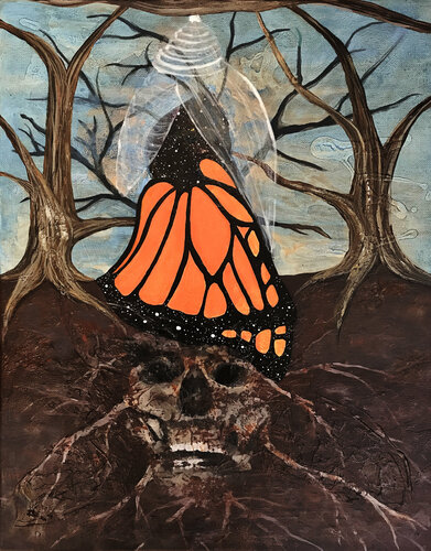 Earth and Sky-self portrait von Linda Storm, Malerei kaufen auf Singulart