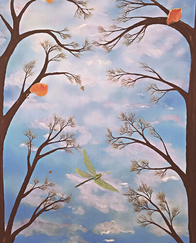 Dragonfly Between van Linda Storm, Schilderij te koop op Singulart
