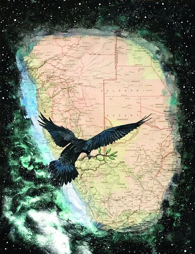 The Universe Sees Through the Eyes of Peace Raven I van Linda Storm, Werk op papier te koop op Singulart