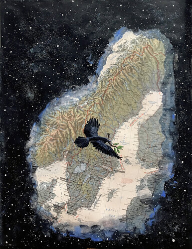The Universe Sees Through the Eyes of Peace Raven II by Linda Storm, Work on Paper for Sale on Singulart