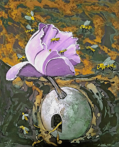 Bee Cycle van Linda Storm, Schilderij te koop op Singulart
