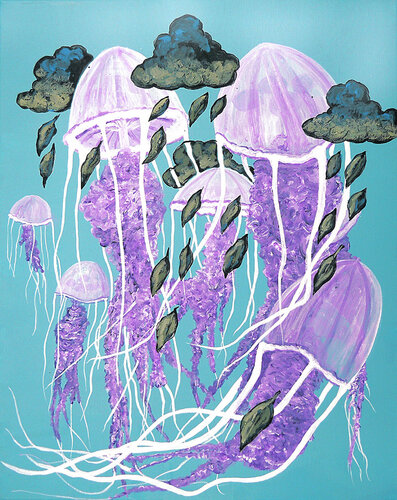 Jelly Fish Clouds von Linda Storm, Malerei kaufen auf Singulart