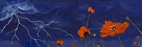 Poppies in the Storm II von Linda Storm, Malerei kaufen auf Singulart