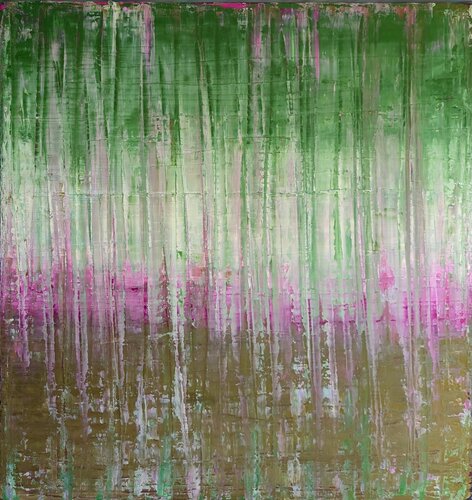 Waldbaden incl. weißem Schattenfugenrahmen di Conny Wachsmann, Pittura in vendita su Singulart