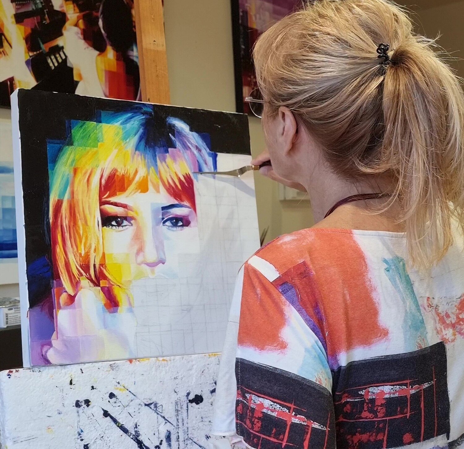 Monica Vitti by Assunta Cassa (2022) Painting Oil on Canvas SINGULART