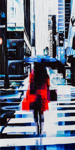 Blue rain de Assunta Cassa, Pintura a la venta en Singulart