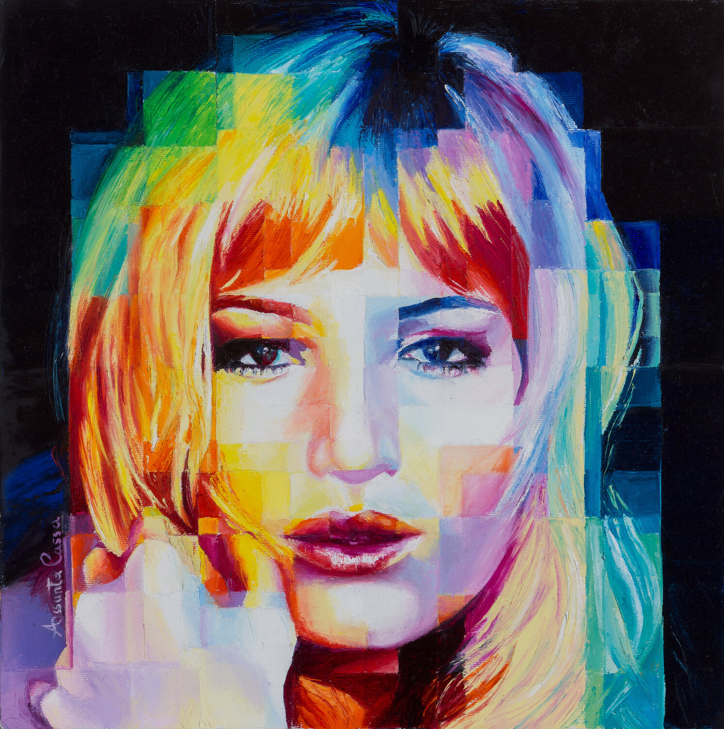 Monica Vitti by Assunta Cassa (2022) Painting Oil on Canvas SINGULART