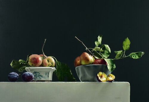 Le mele di via Mazzini van Bruno Richard, Schilderij te koop op Singulart