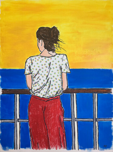 Ragazza sulla panchina by Marco Pignagnoli, Painting for Sale on Singulart