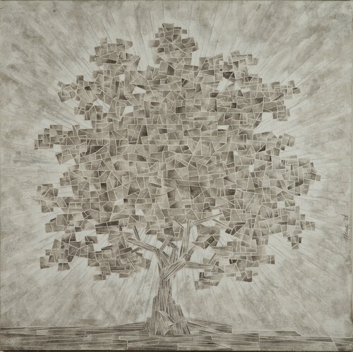 Geometric tree par Gian Luigi Delpin, Peinture en vente sur Singulart