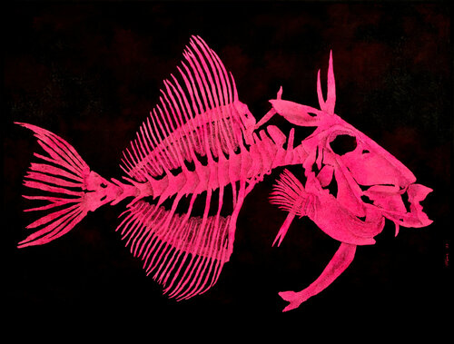 Plastic island fish by Gian Luigi Delpin, 회화 for Sale on Singulart