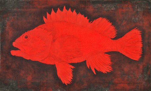 Fire fish by Gian Luigi Delpin, 회화 for Sale on Singulart