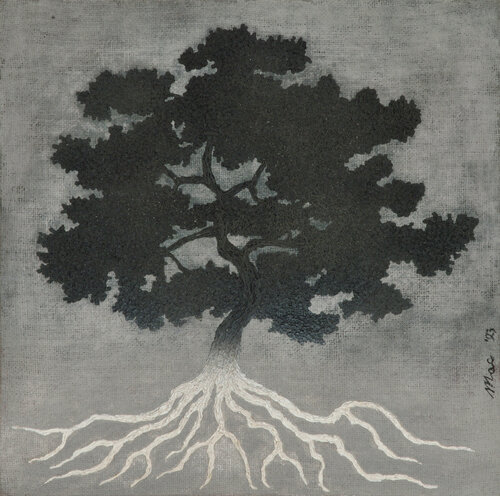 Black and white tree by Gian Luigi Delpin, 회화 for Sale on Singulart