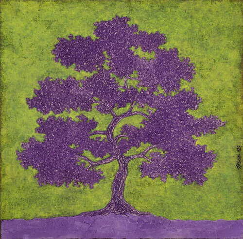 Purple tree di Gian Luigi Delpin, Pittura in vendita su Singulart