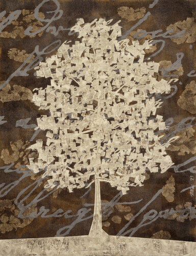 Lost words tree di Gian Luigi Delpin, Pittura in vendita su Singulart