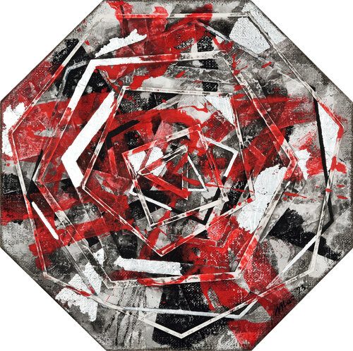 Polygons fighting di Gian Luigi Delpin, Pittura in vendita su Singulart