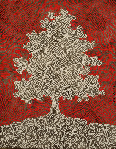 Labyrinth tree by Gian Luigi Delpin, Painting for Sale on Singulart