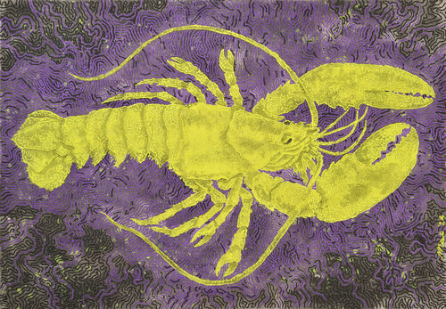 Yellow lobster von Gian Luigi Delpin, Malerei kaufen auf Singulart