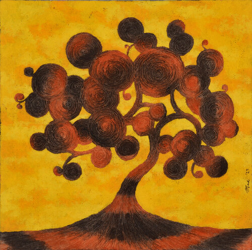 Spiral tree by Gian Luigi Delpin, 회화 for Sale on Singulart