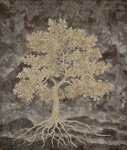 Flying tree in a misty landscape van Gian Luigi Delpin, Schilderij te koop op Singulart