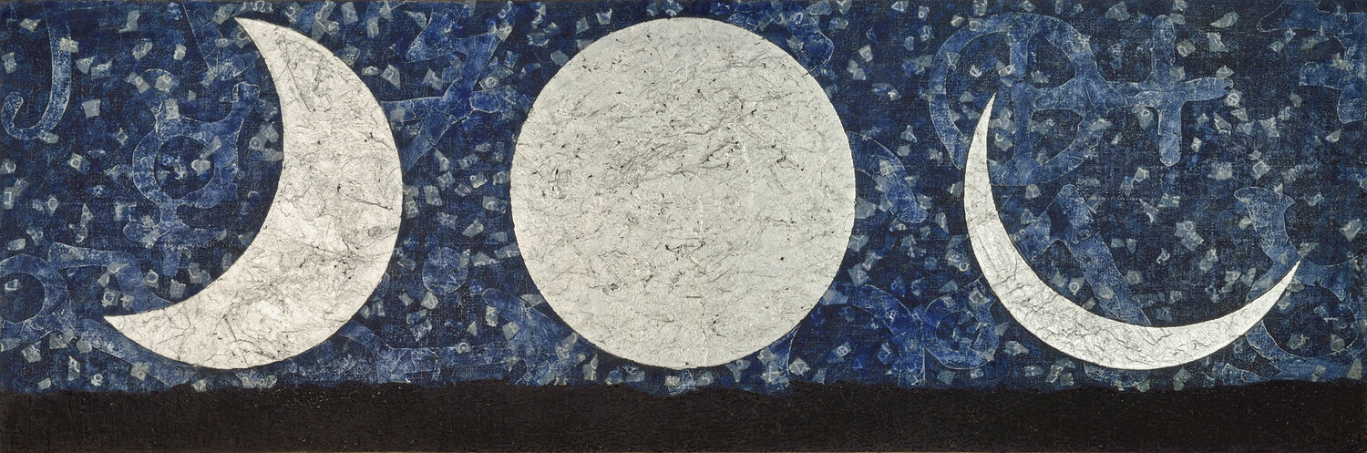 Three moons in a alchemical landscape Gian Luigi Delpin Originalgemälde zu verkaufen
