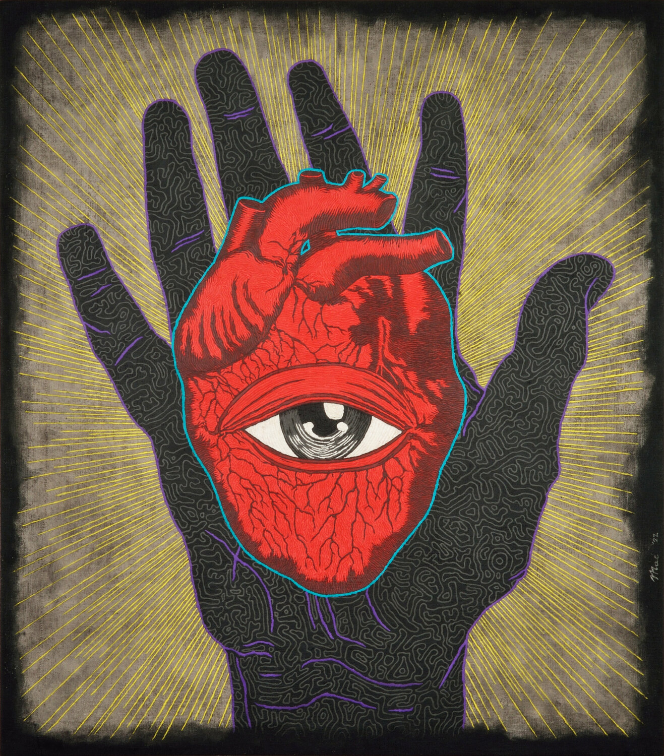 All-seeing heart in a mutant hand Gian Luigi Delpin