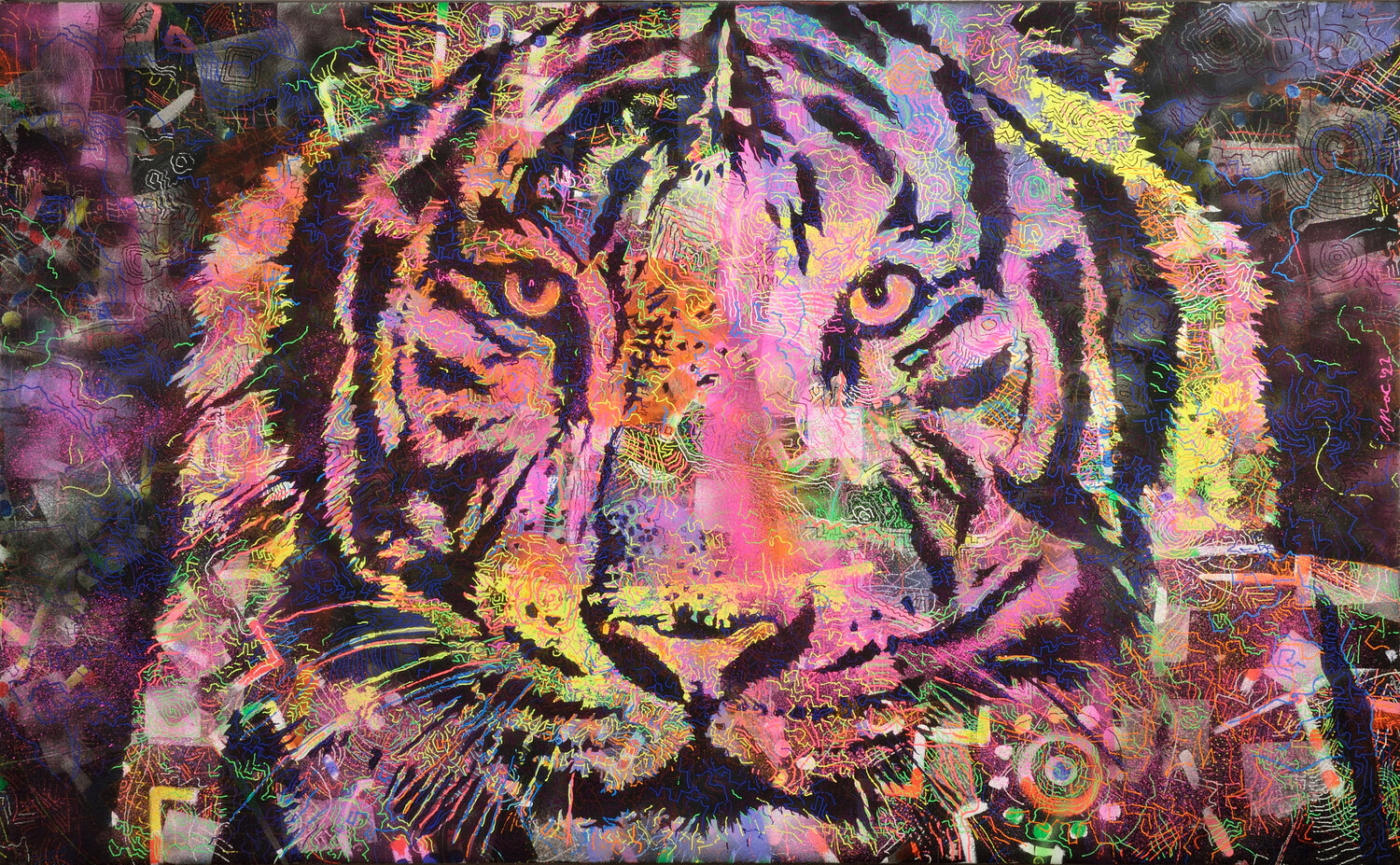 Year of the tiger Gian Luigi Delpin Originalgemälde zu verkaufen