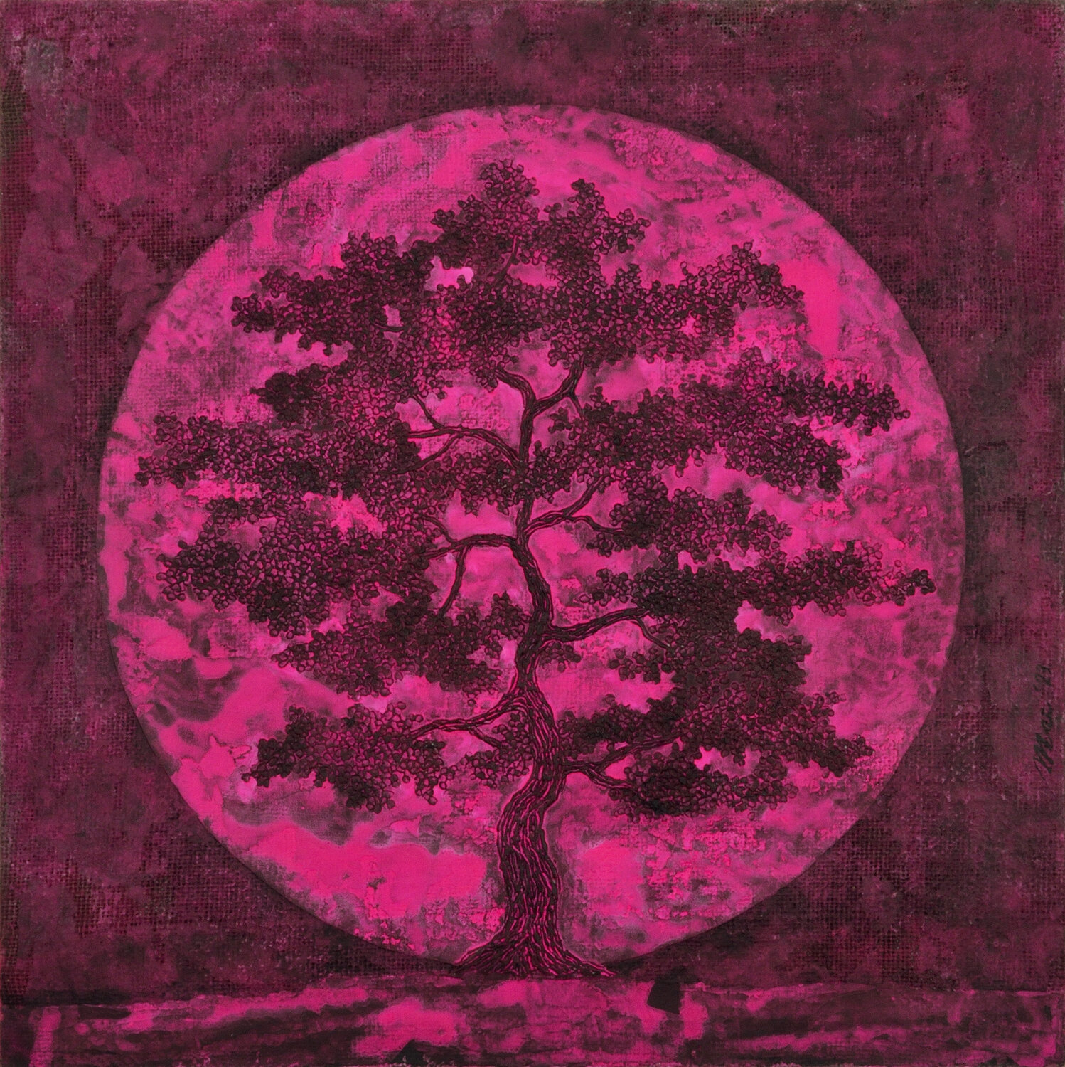 Fuchsia moon tree Gian Luigi Delpin
