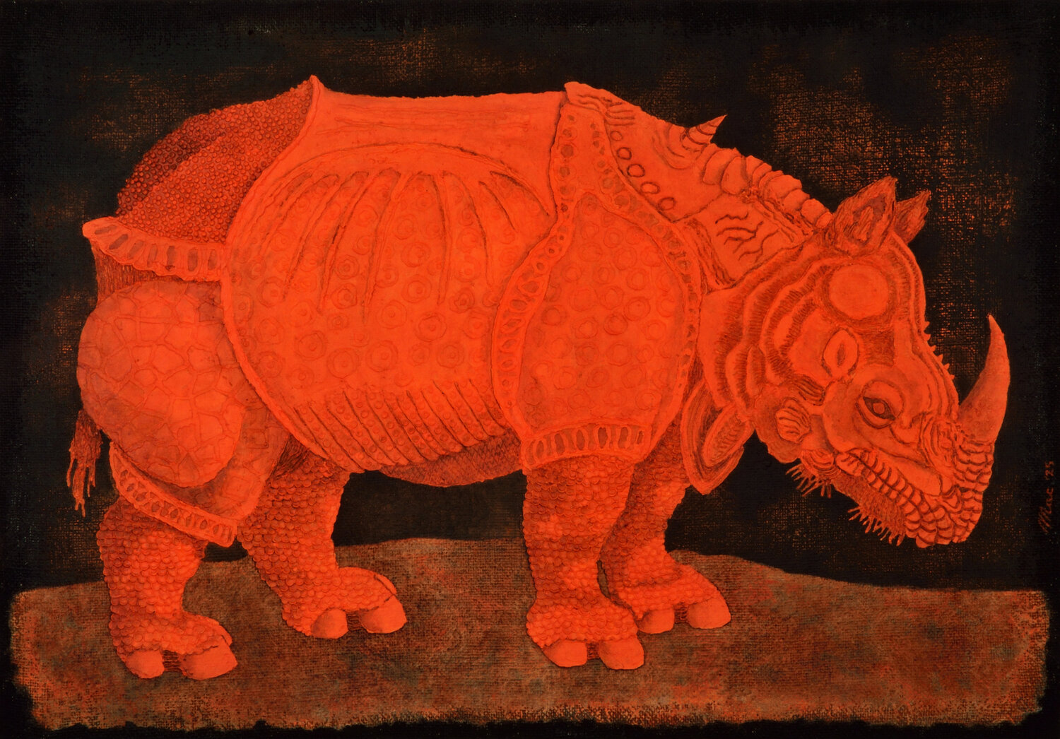 Orange rhino Gian Luigi Delpin