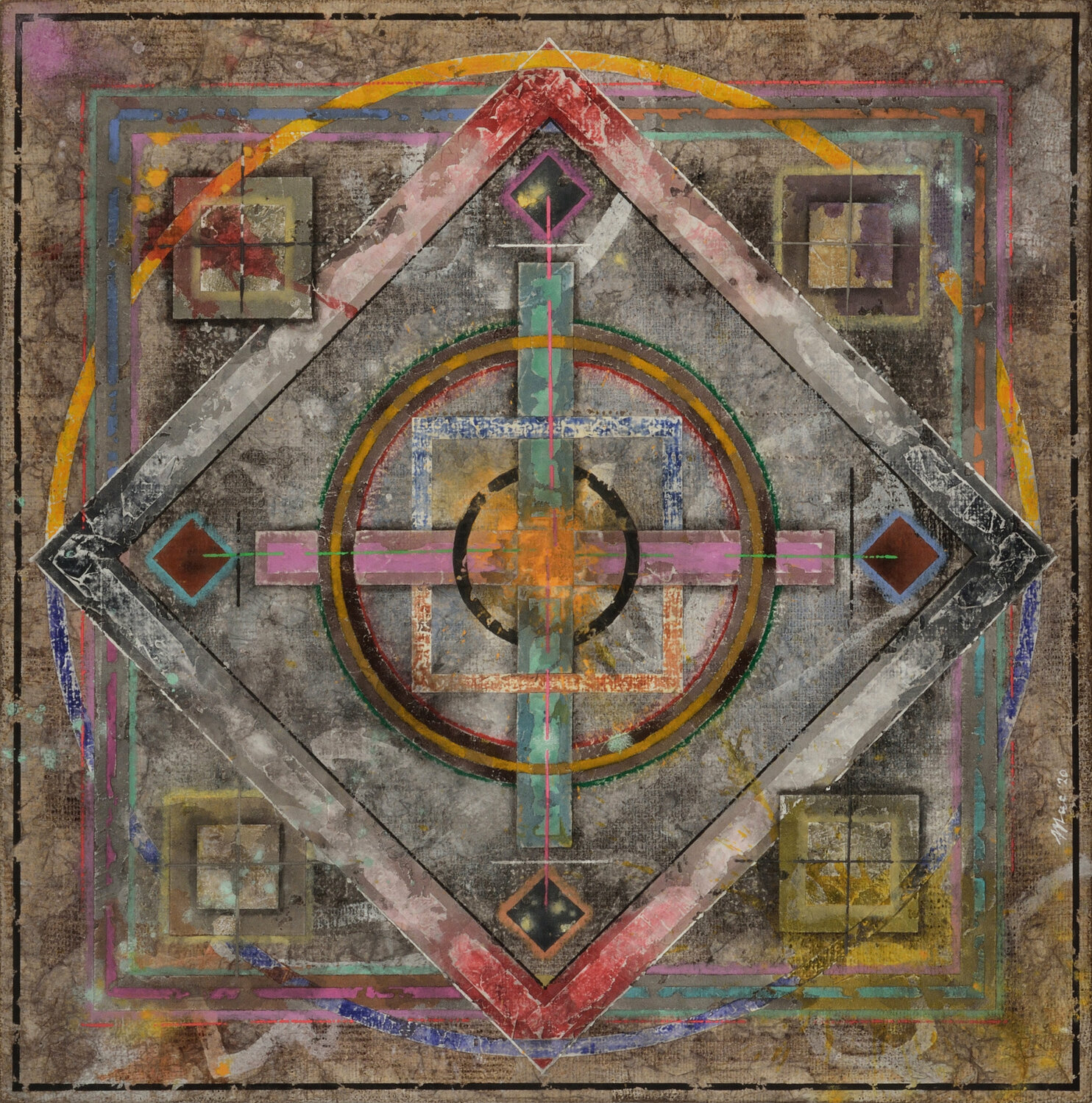 Scratched mandala Gian Luigi Delpin