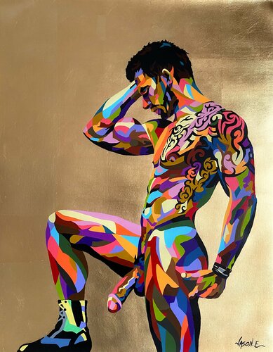 Tattooed Gay Stud di Jason Ebrahimi, Pittura in vendita su Singulart