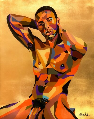 African-American Nude Gay Male de Jason Ebrahimi, Pintura a la venta en Singulart