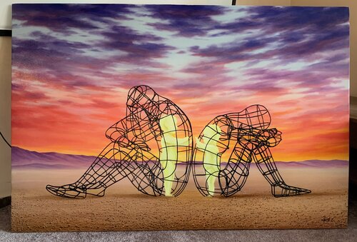 Burning Man Inner Child van Jason Ebrahimi, Schilderij te koop op Singulart