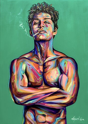 Smoking Jock van Jason Ebrahimi, Schilderij te koop op Singulart