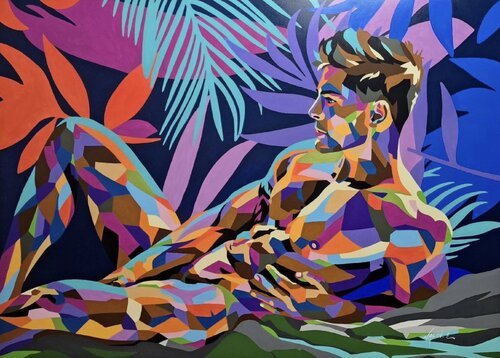 Tropical Evening de Jason Ebrahimi, Pintura a la venta en Singulart