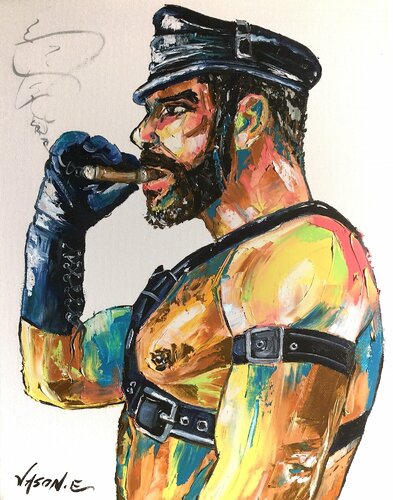 Leather Love van Jason Ebrahimi, Schilderij te koop op Singulart