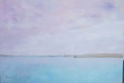 Puerto de ibiza en invierno by Miguel Ángel García López, 회화 for Sale on Singulart