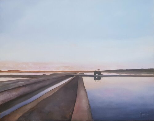 ESTANQUE Y TRACTOR AL ATARDECER Miguel Ángel García López