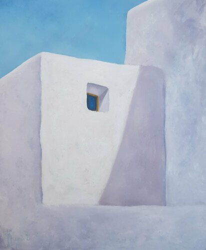 Ventana y paredes de ibiza van Miguel Ángel García López, Schilderij te koop op Singulart