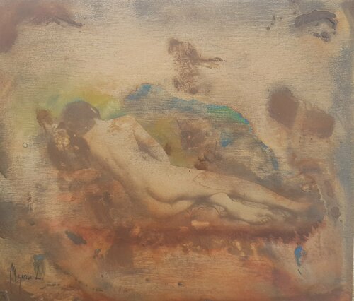 Desnudo en divan von Miguel Ángel García López, Malerei kaufen auf Singulart