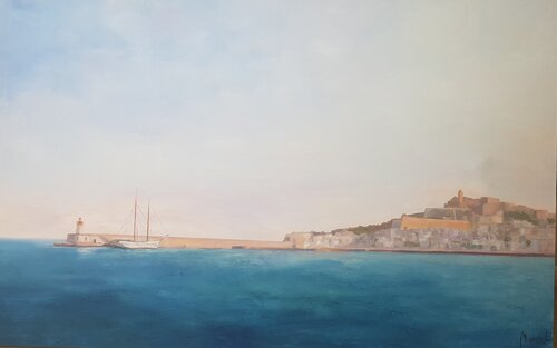 Skyline de ibiza par Miguel Ángel García López, Peinture en vente sur Singulart