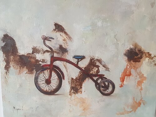 Bicicleta roja Miguel Ángel García López