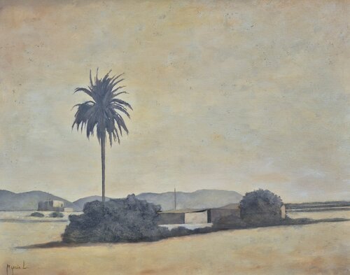 Paisaje con palmera van Miguel Ángel García López, Schilderij te koop op Singulart