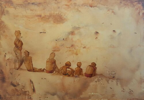 Familia en la playa Miguel Ángel García López