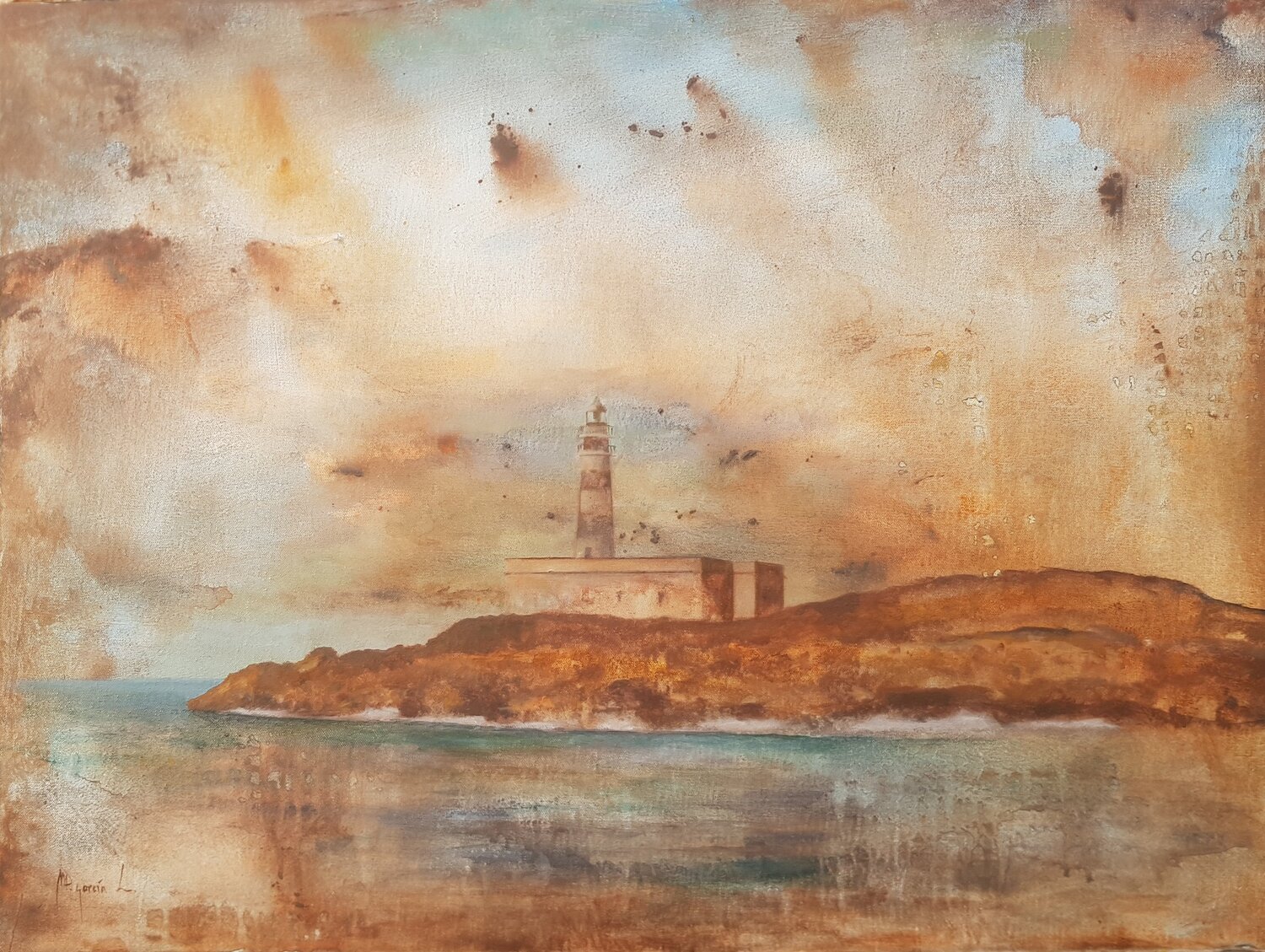 Tempestad  en la isla Miguel Ángel García López Originalgemälde zu verkaufen