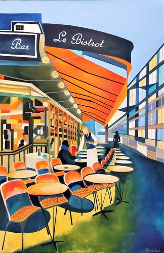 Pause café von Catherine Sénéchal, Malerei kaufen auf Singulart