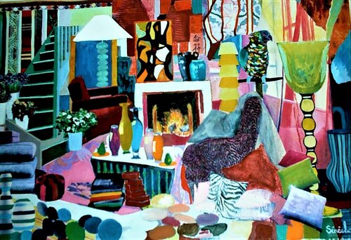 Au Coin du feu von Catherine Sénéchal, Malerei kaufen auf Singulart