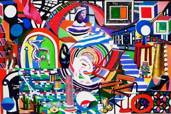 フランス画家　マリアンヌ 作石版画 \"夫人と猫\" ー B ☆8月25日限定値下げ☆ フランス画家 マリアンヌ 作石版画 